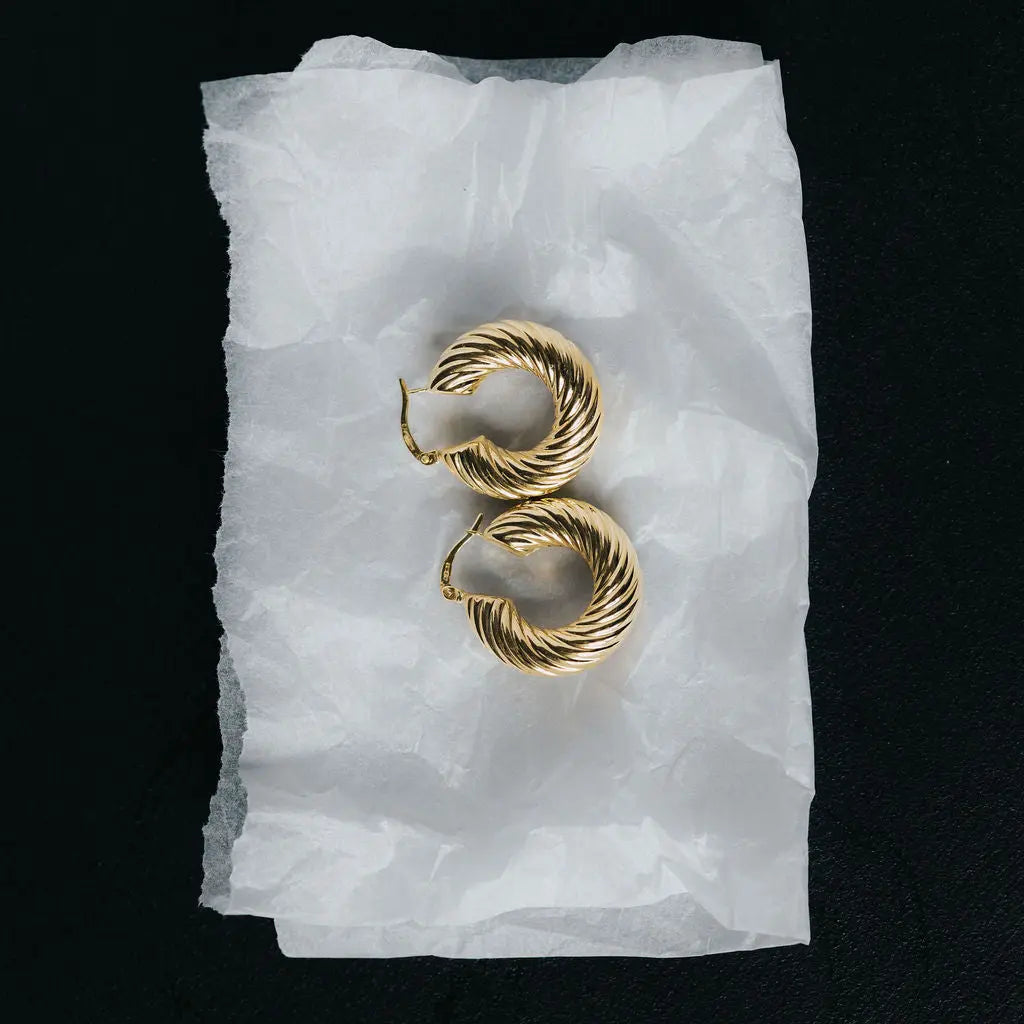 Molten Gold Hoops – 9ct Yellow Gold THERESHEIS.jewels*