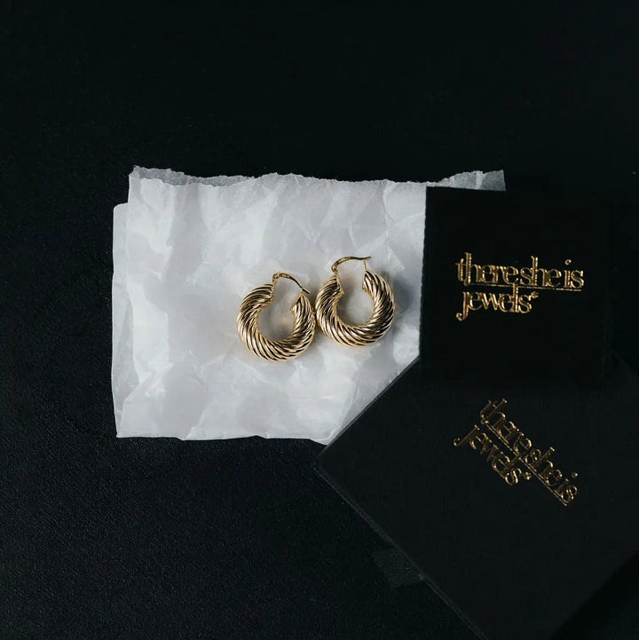 Molten Gold Hoops – 9ct Yellow Gold THERESHEIS.jewels*
