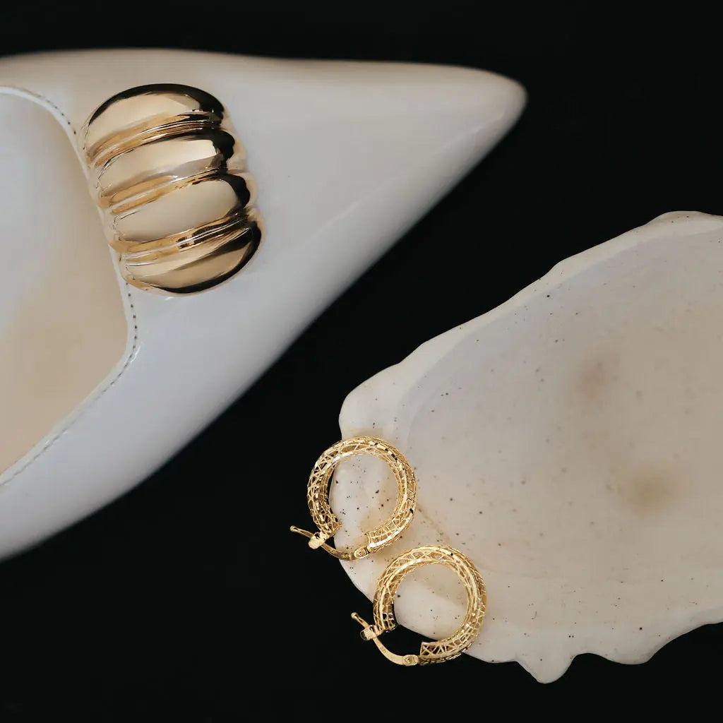 Solea Mesh Creole Earrings – 9ct Yellow Gold THERESHEIS.jewels*