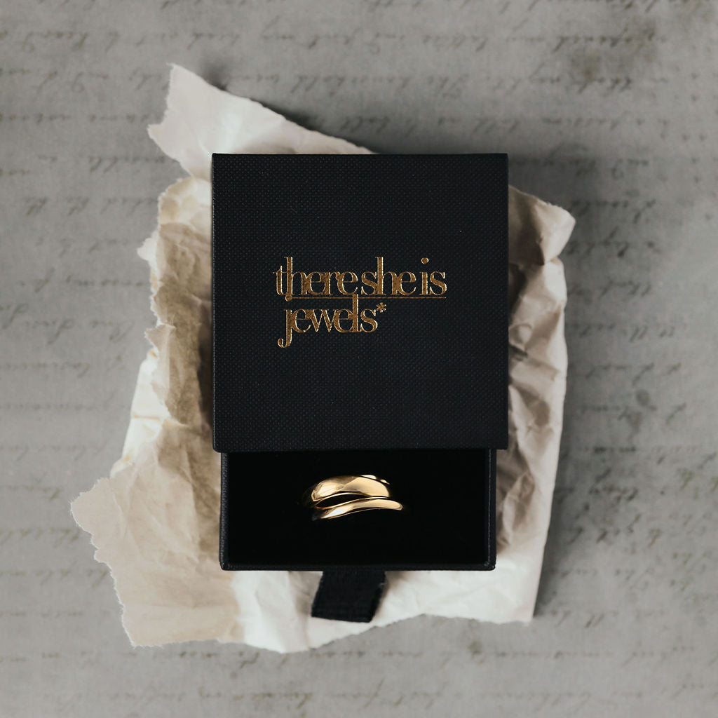 Wide Wave Gold Ring in 9ct Yellow Gold