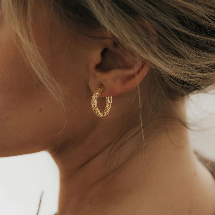 Solea Mesh Creole Earrings – 9ct Yellow Gold THERESHEIS.jewels*