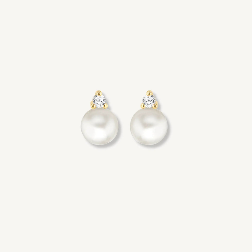 Luna Pearl Stud Earrings – 9ct Yellow Gold THERESHEIS.jewels*