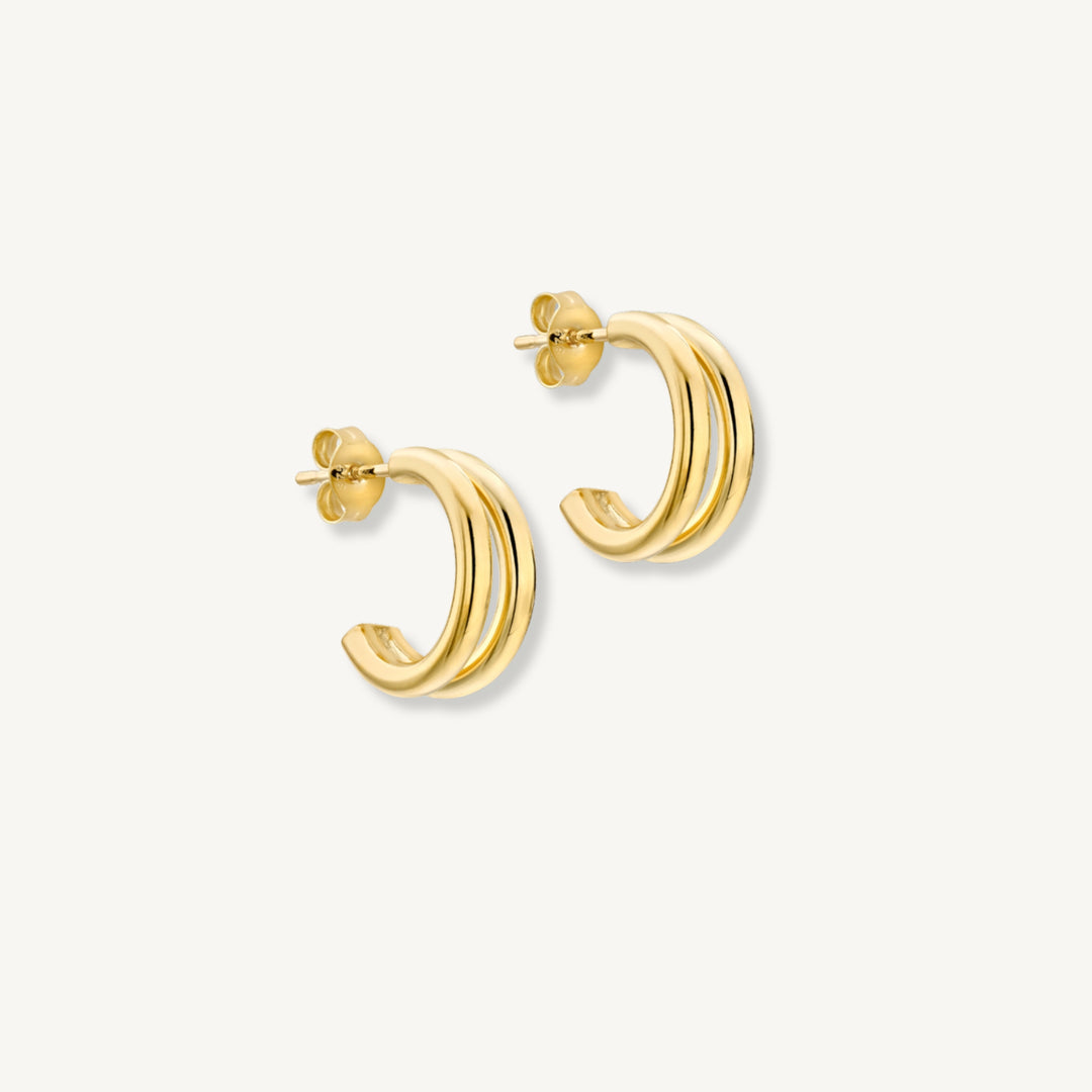 Double Tube Hoop Earrings – 9ct Yellow Gold