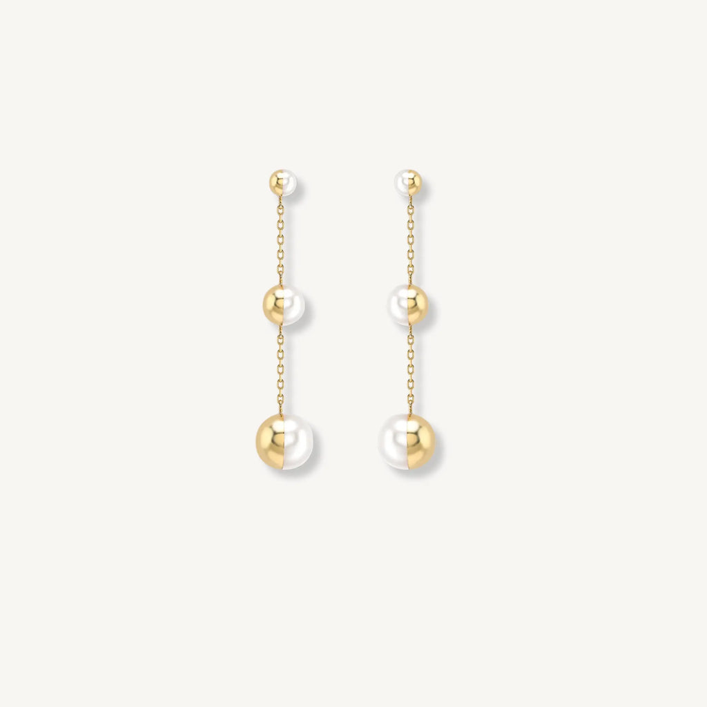 Celeste Pearl Drop Earrings – 9ct Yellow Gold THERESHEIS.jewels*