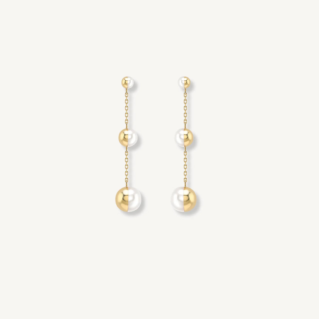 Celeste Pearl Drop Earrings – 9ct Yellow Gold THERESHEIS.jewels*