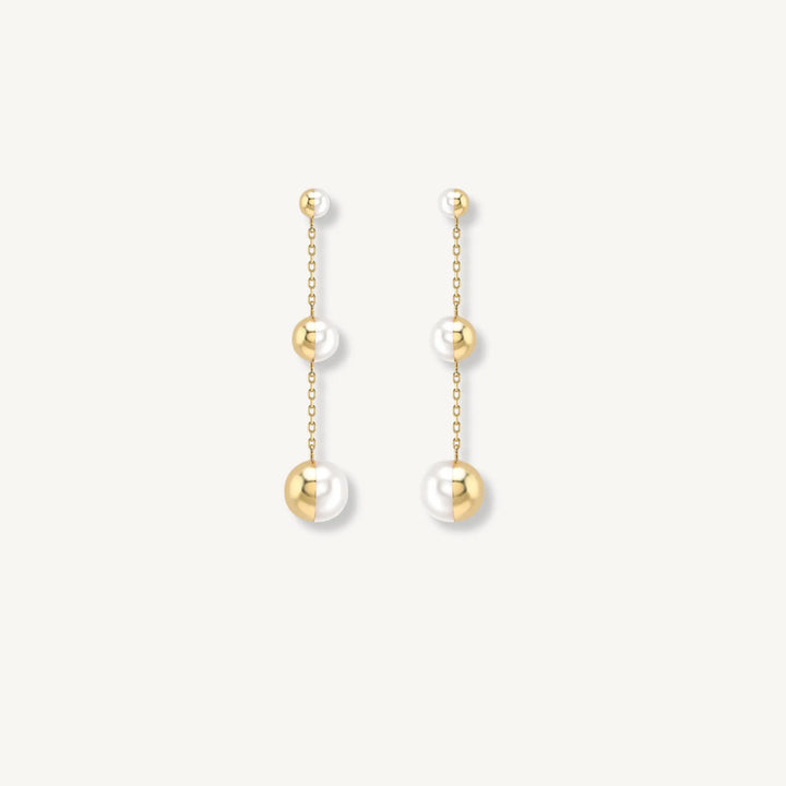 Celeste Pearl Drop Earrings – 9ct Yellow Gold THERESHEIS.jewels*