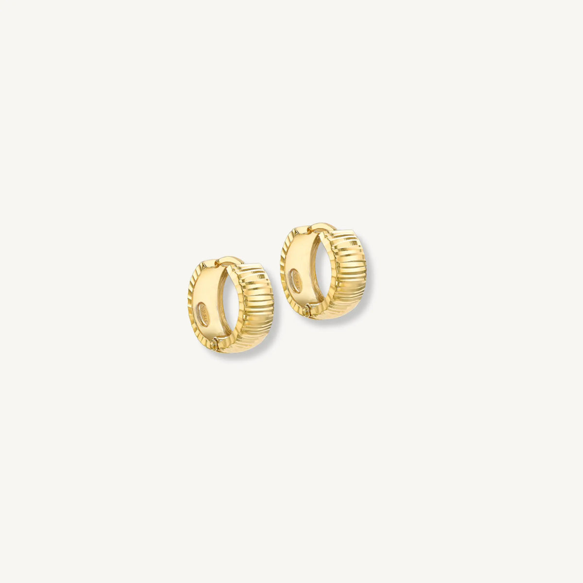 Striated Huggie Earrings – 9ct Yellow Gold THERESHEIS.jewels*