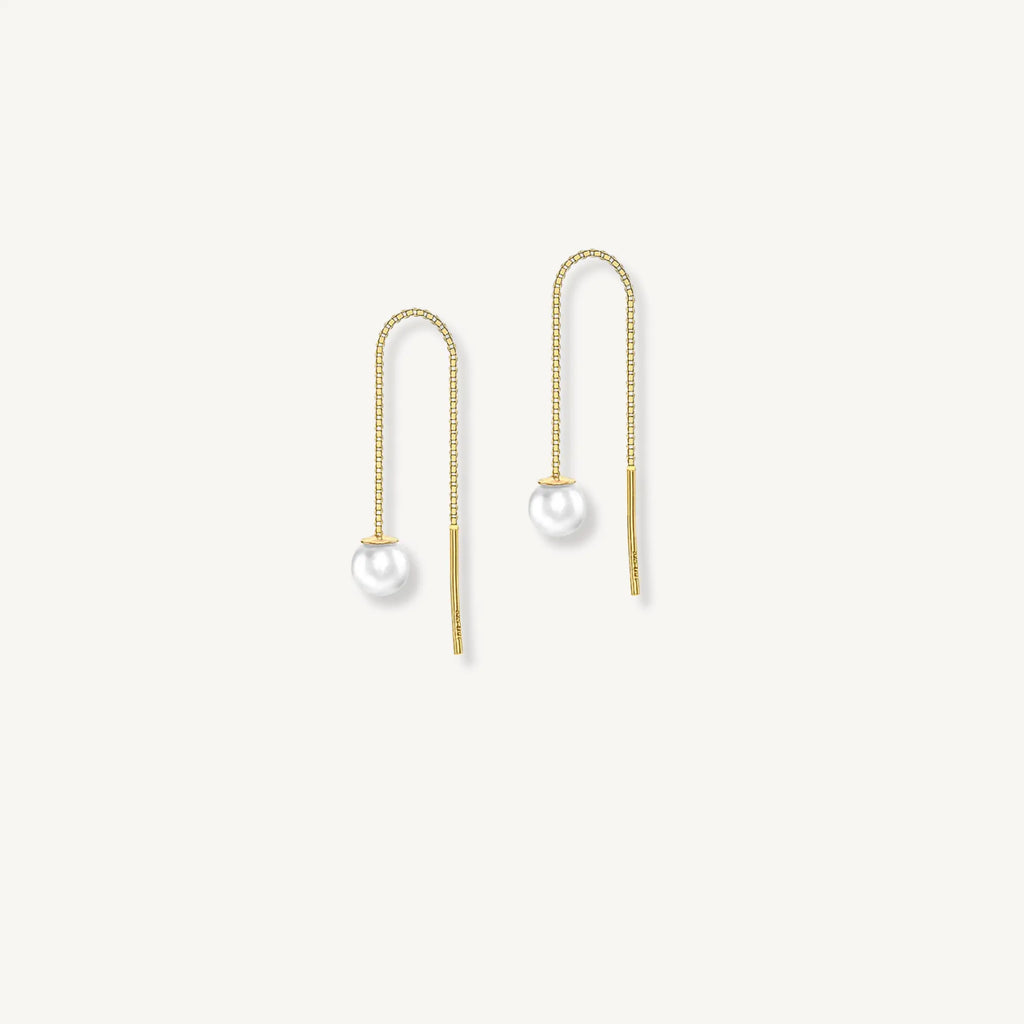 Drop Pearl Chain Earrings – 9ct Yellow Gold THERESHEIS.jewels*