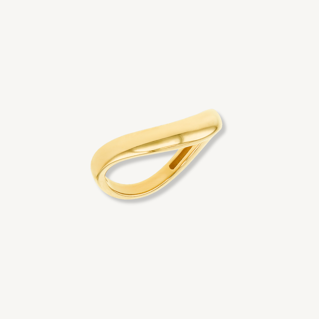 Wide Wave Gold Ring in 9ct Yellow Gold