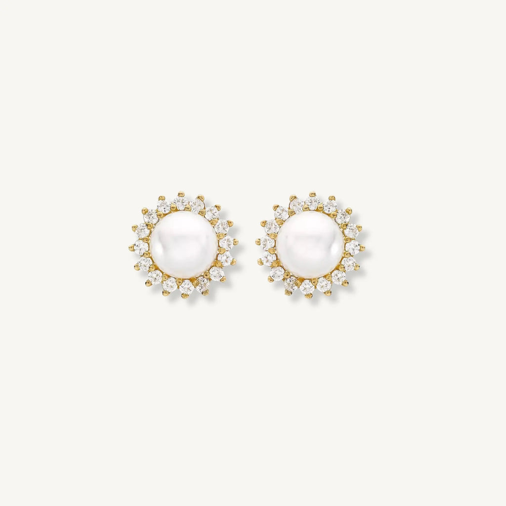 Aurora Pearl Cluster Stud Earrings – 9ct Yellow Gold THERESHEIS.jewels*
