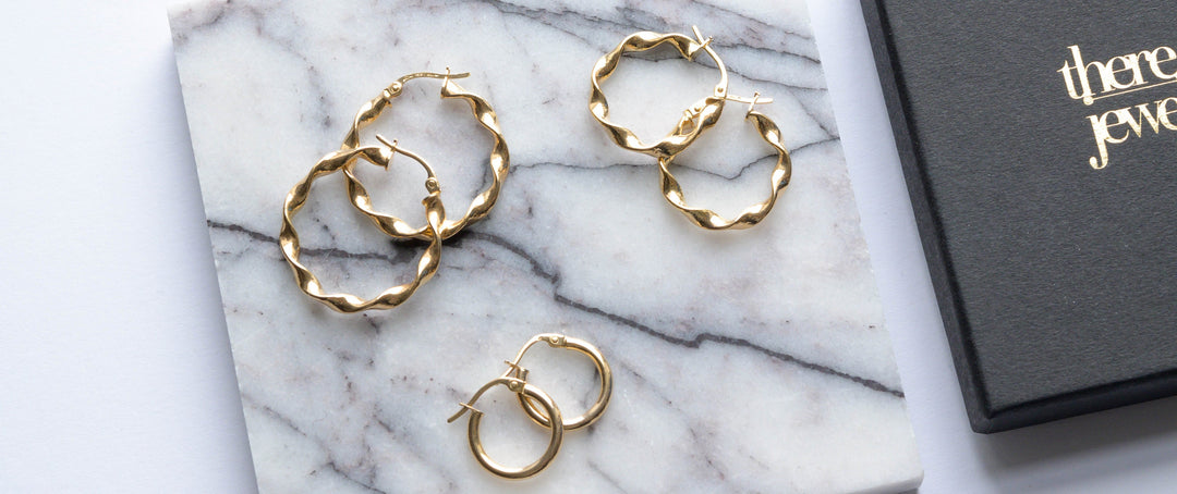 9ct Gold Twisted Hoop Earrings – Lightweight Minimalist Jewelry