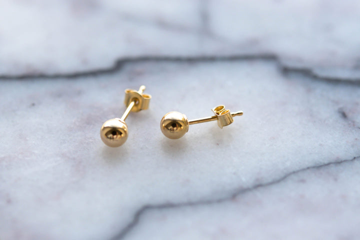 9ct ball stud earrings 4mm