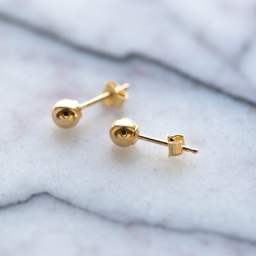 9ct ball stud earrings 4mm
