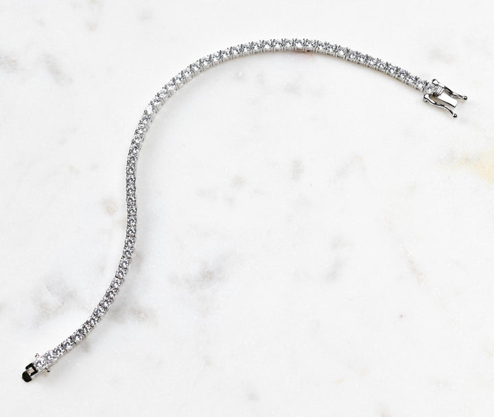 Tennis Bracelet Sterling Silver 7 Inch CZ Cubic Zirconia Sparkling Gift for Women Jewelry