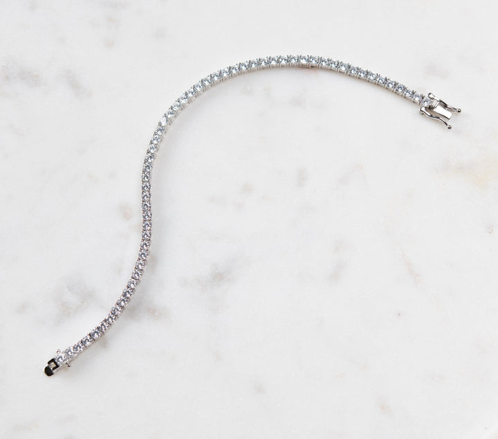 Tennis Bracelet Sterling Silver 7 Inch CZ Cubic Zirconia Sparkling Gift for Women Jewelry