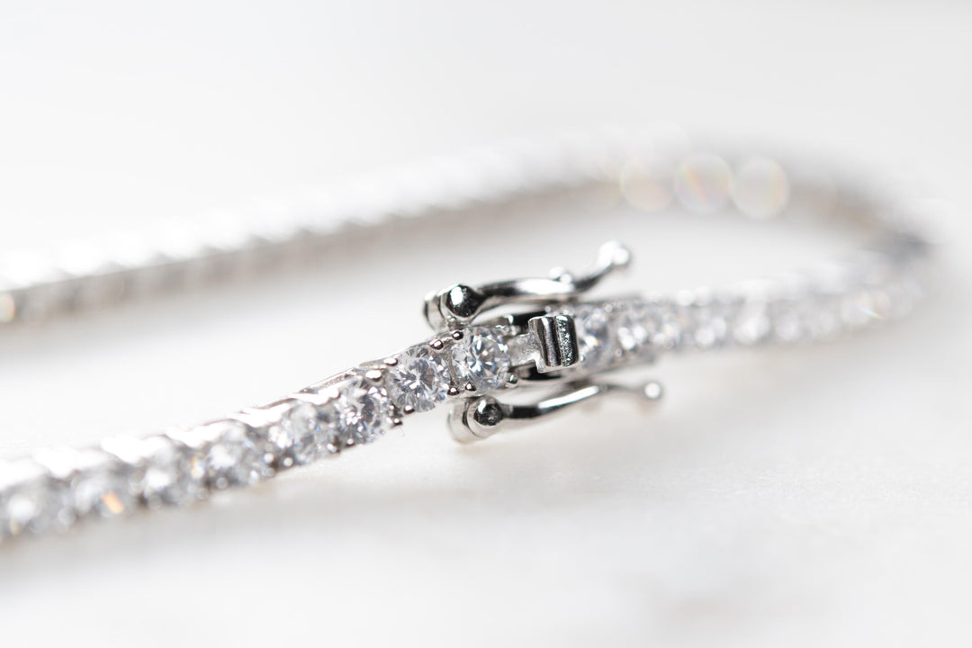 Tennis Bracelet Sterling Silver 7 Inch CZ Cubic Zirconia Sparkling Gift for Women Jewelry