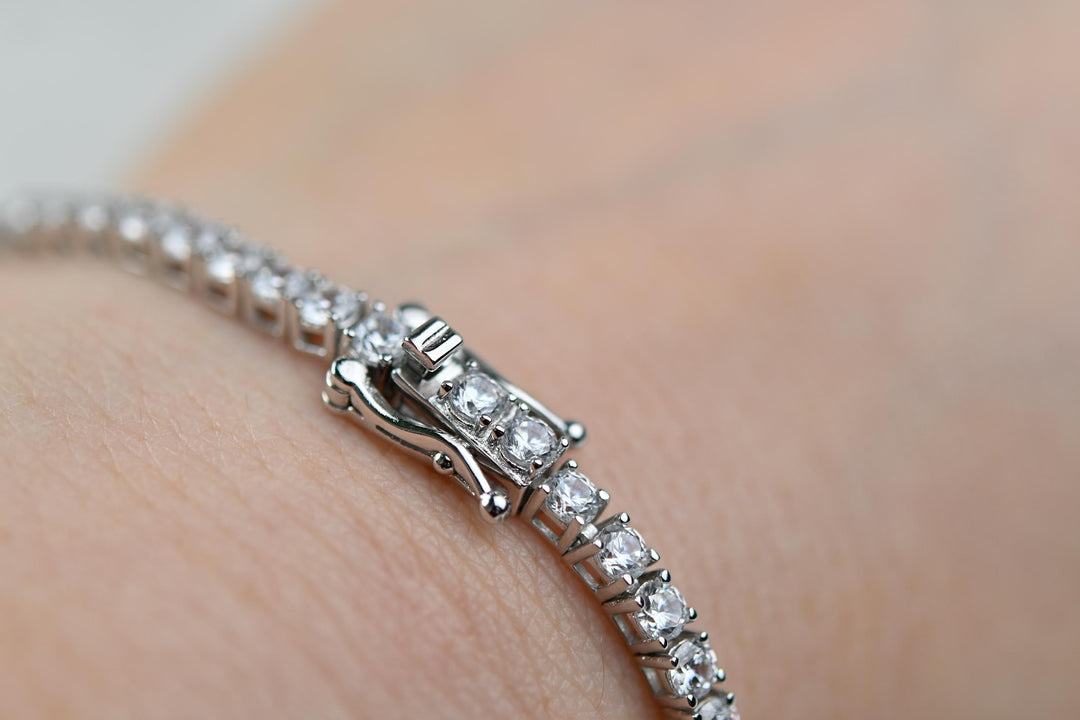 Tennis Bracelet Sterling Silver 7 Inch CZ Cubic Zirconia Sparkling Gift for Women Jewelry