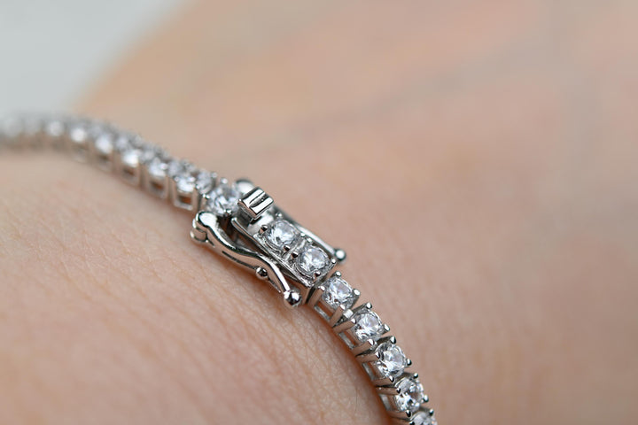 Tennis Bracelet Sterling Silver 7 Inch CZ Cubic Zirconia Sparkling Gift for Women Jewelry