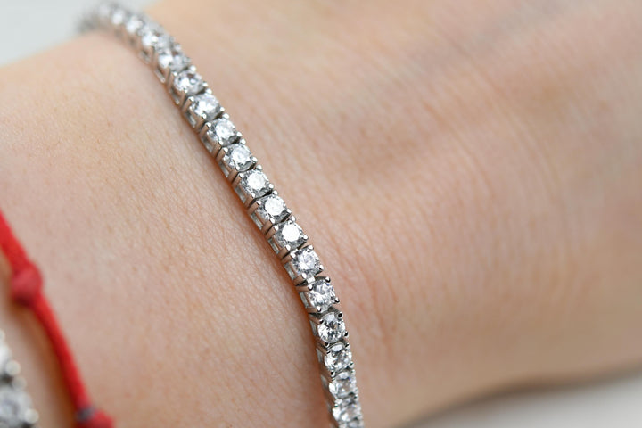 Tennis Bracelet Sterling Silver 7 Inch CZ Cubic Zirconia Sparkling Gift for Women Jewelry