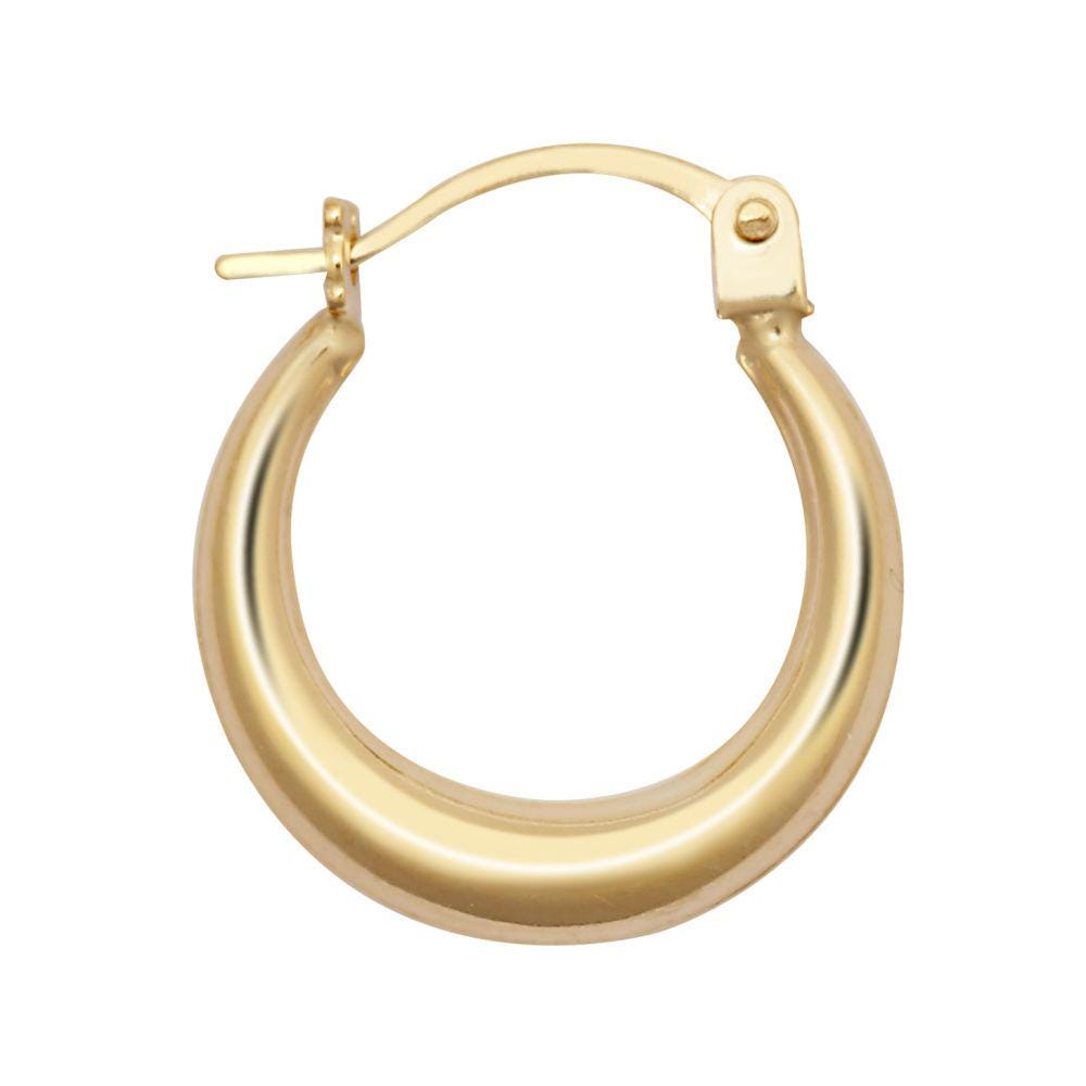 Small Solid 9ct Gold Hoop Earrings | Polished 15mm Hoops