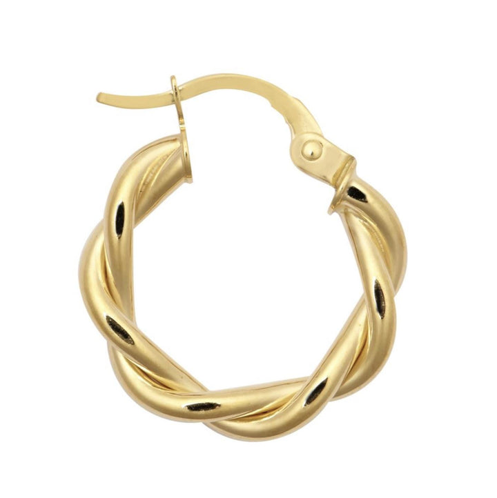9ct twisted hoop earrings | solid gold hoops 20mm