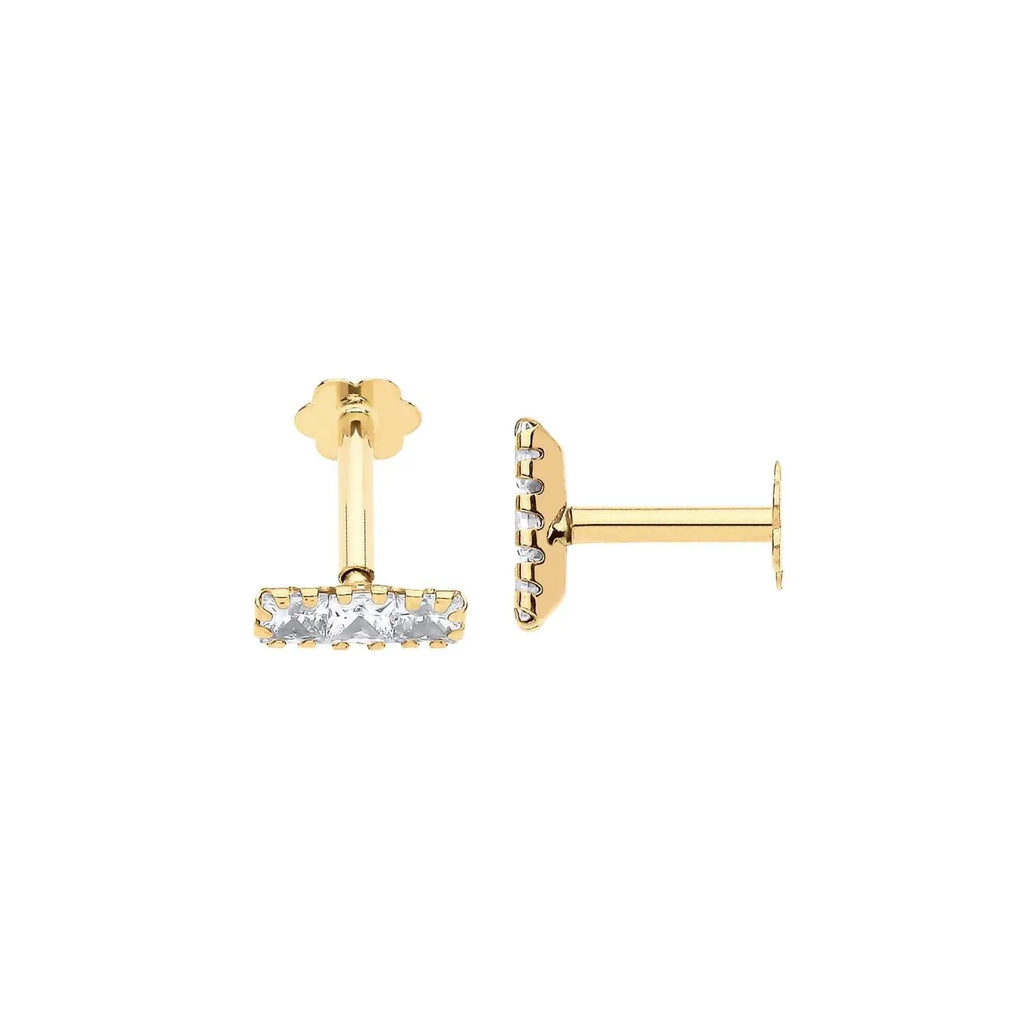 Trinity Cartilage Stud – 9ct Yellow Gold THERESHEIS.jewels*