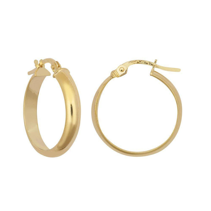 Solid Gold Hoops 20mm Polished Minimalist Hoop Earrings Everyday Jewellery Bridesmaid Gift