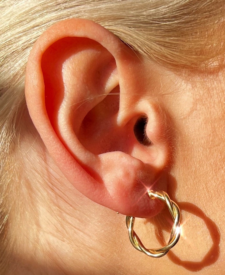 9ct twisted hoop earrings | solid gold hoops 20mm