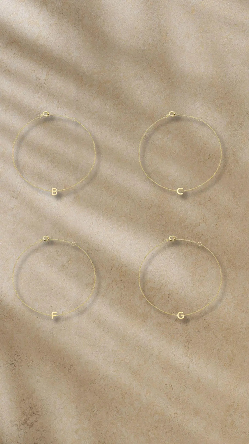 9ct Gold Initial Bracelet Delicate Yellow Gold Letter Bracelet