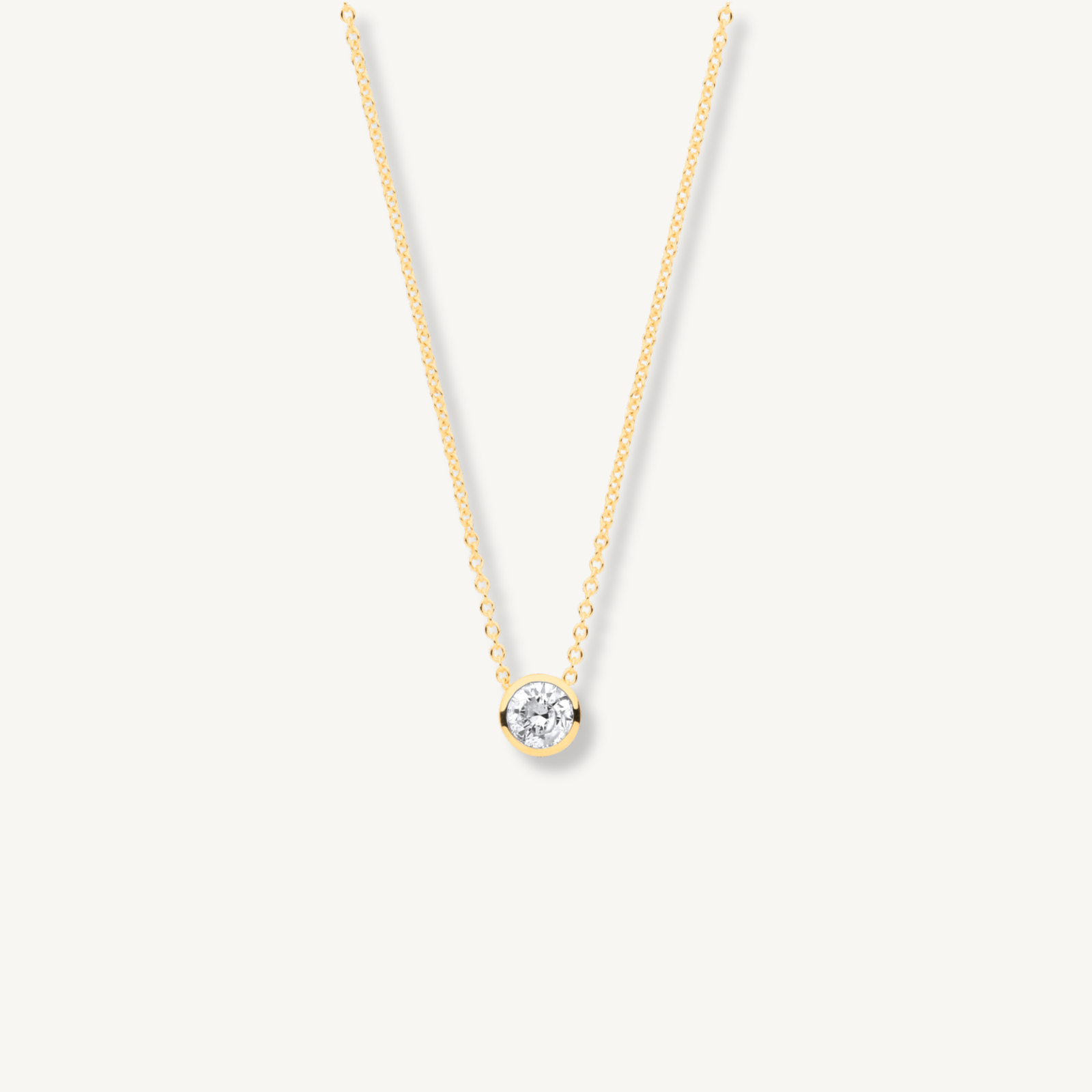 Gold necklace with a diamond pendant